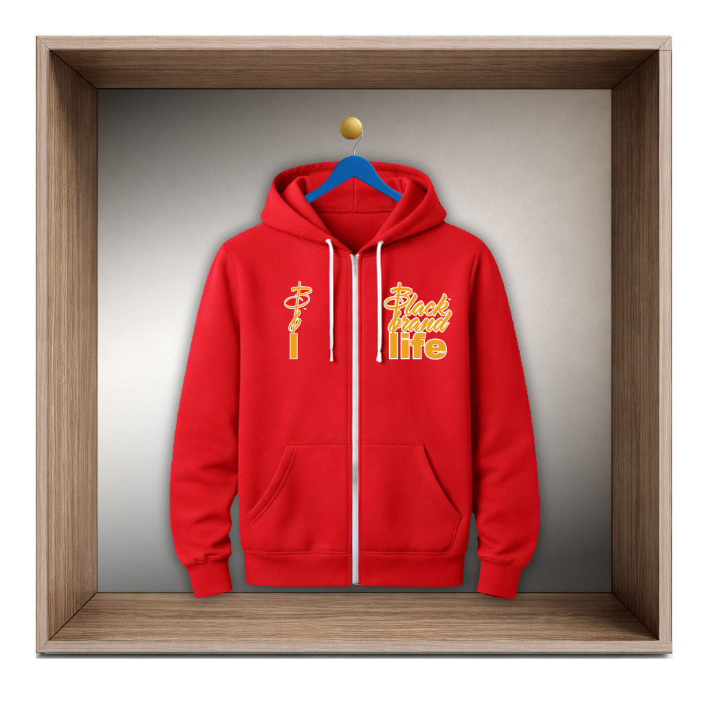 A Black Brand Life Zip Hoodie, Red - Preview