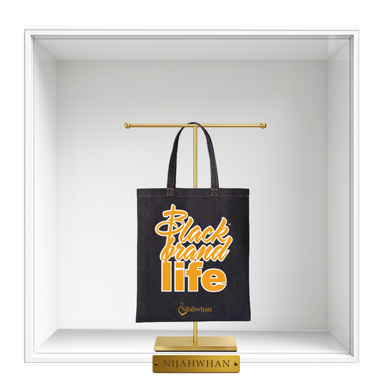 A Black Brand Life Denim Tote Bag