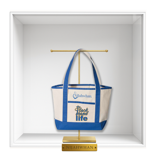 A Black Brand Life Blue & White Tote Bag - Preview